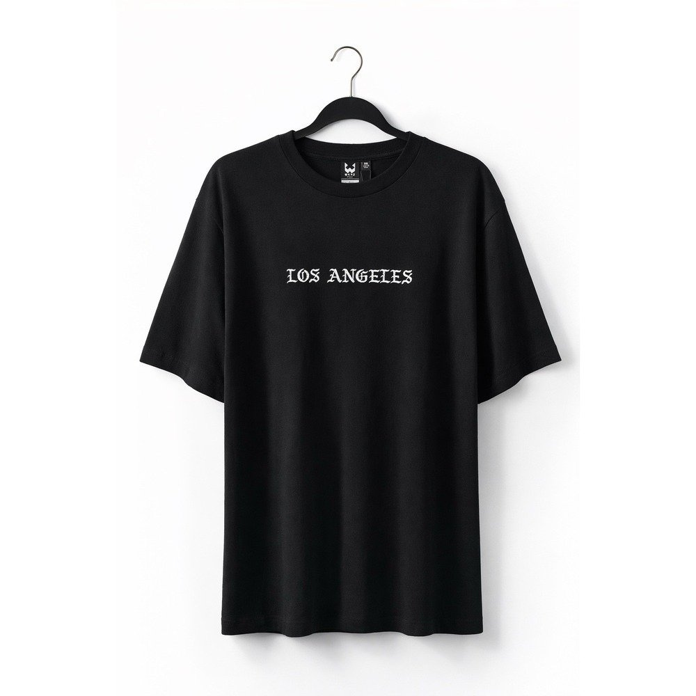 WX¥Z Los Angeles Embroidered T-Shirt Men's 3XL Black Short Sleeve NEW LA